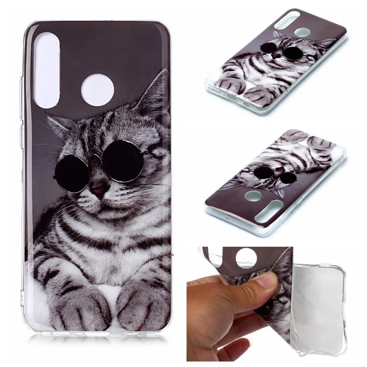 Animal Pattern IMD TPU Protective Case for Huawei P30 Lite - Cat