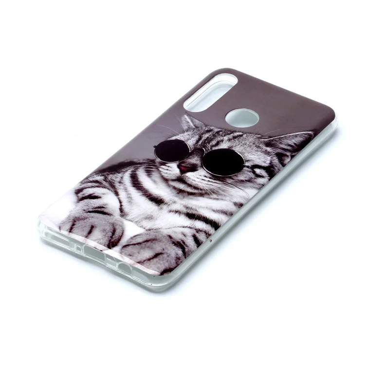 Animal Pattern IMD TPU Protective Case for Huawei P30 Lite - Cat