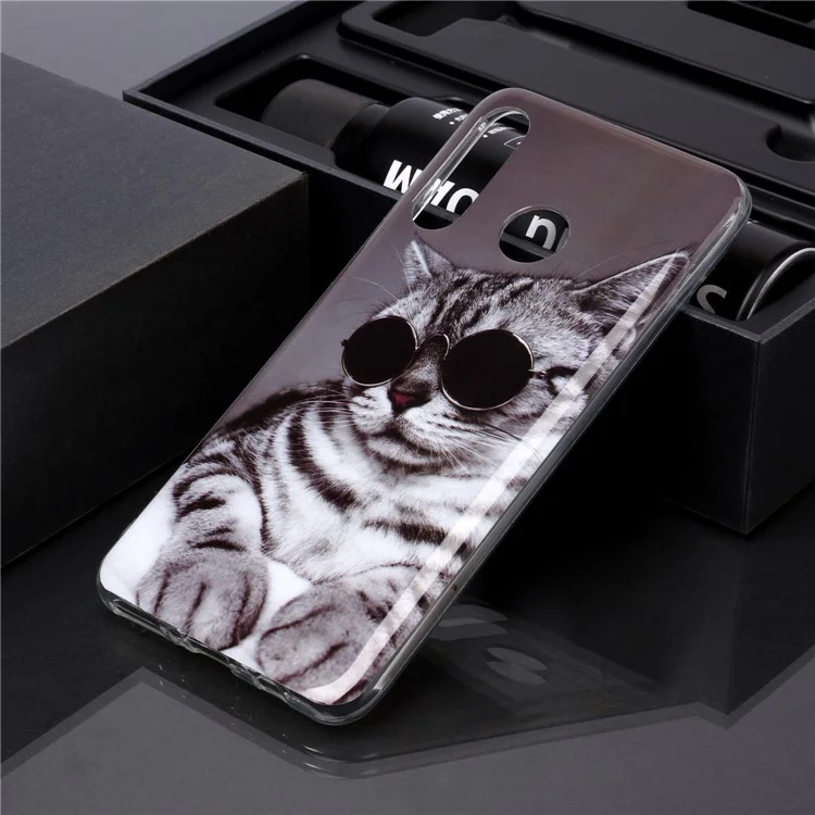 Animal Pattern IMD TPU Protective Case for Huawei P30 Lite - Cat