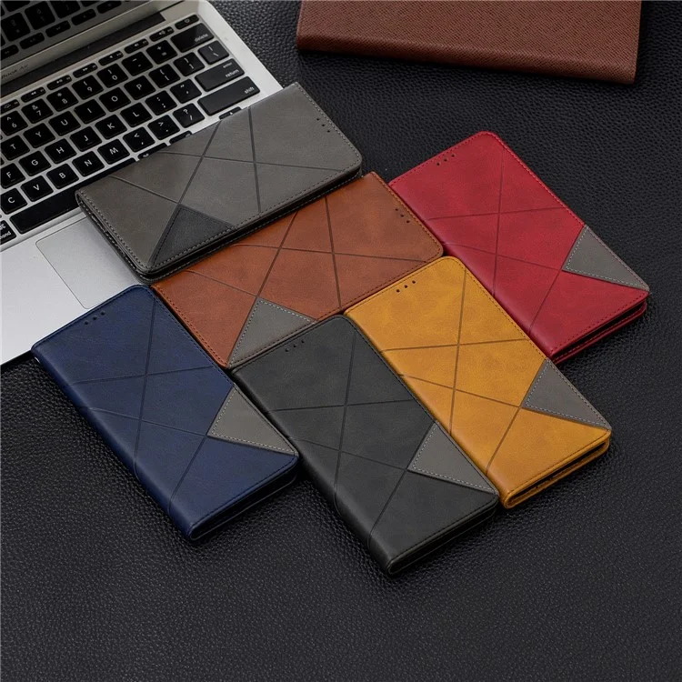 Geometric Pattern Leather Card Holder Protective Case for Huawei Honor 9X (Global)/ P Smart Z/Y9 Prime 2019 / Enjoy 10 Plus - Black