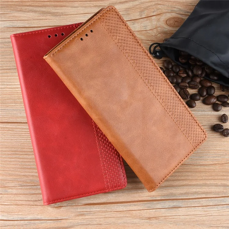Vintage Style Leder-Brieftaschen-Handyhülle für Huawei Honor 9X (Für China)/9X Pro - Braun