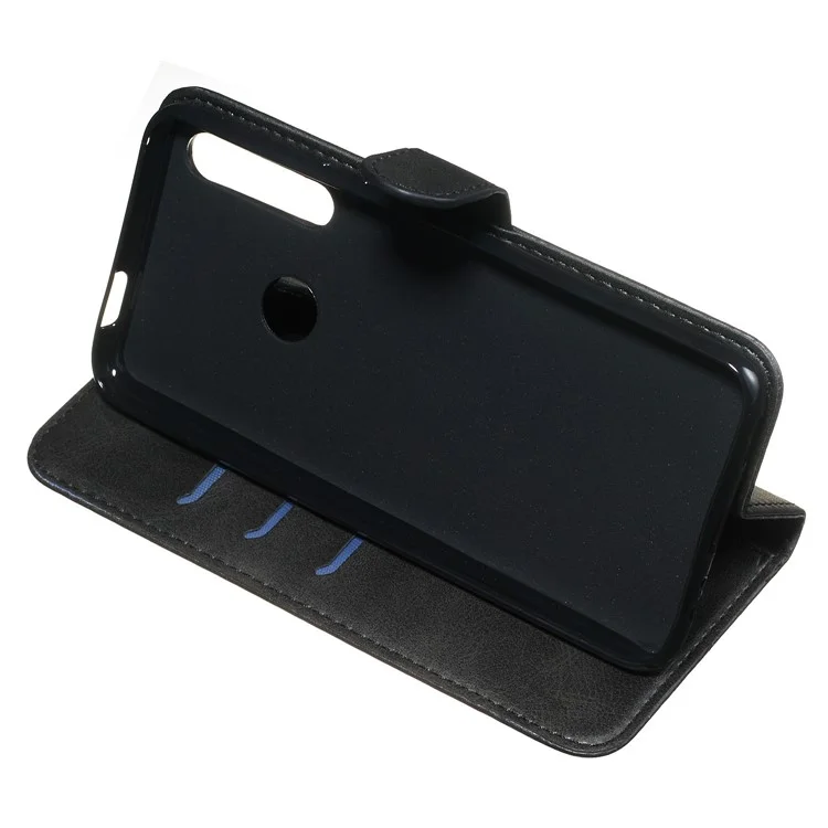Carteira de Couro com Zíper e Bolso para Huawei Honor 9X (Global)/ P Smart Z/Y9 Prime/ Enjoy 10 Plus - Preto