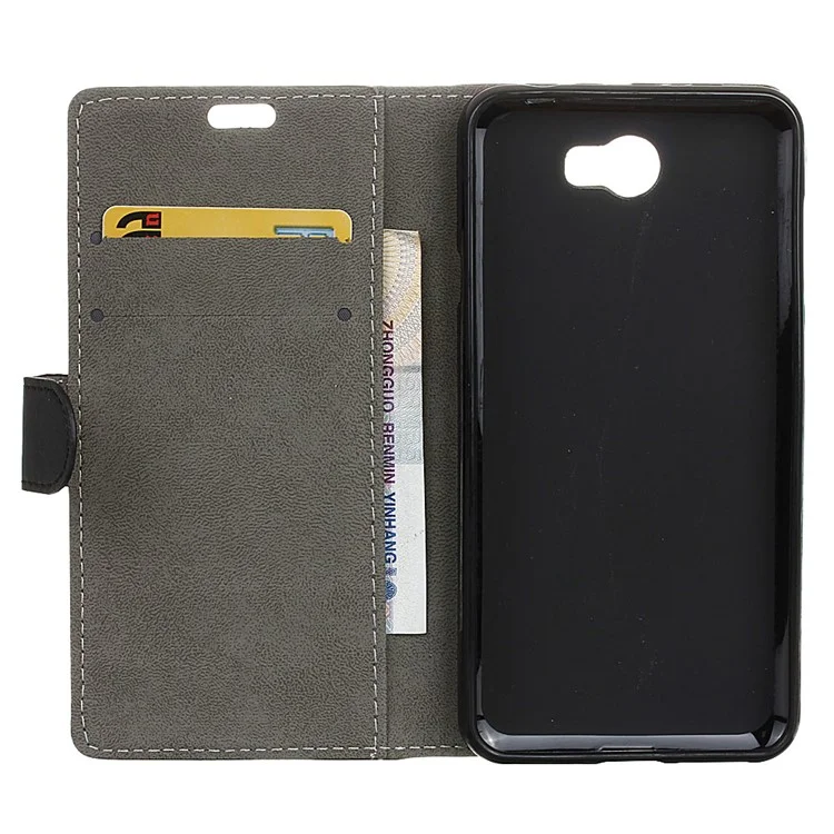 Wallet Leather Stand Case for Huawei Y5II / Y5II - Black