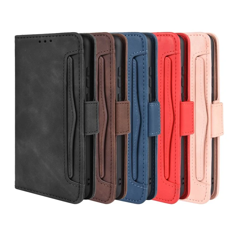 Leather Wallet Stand Phone Cover with Multiple Card Slots Protective Shell for Huawei P20 - Black