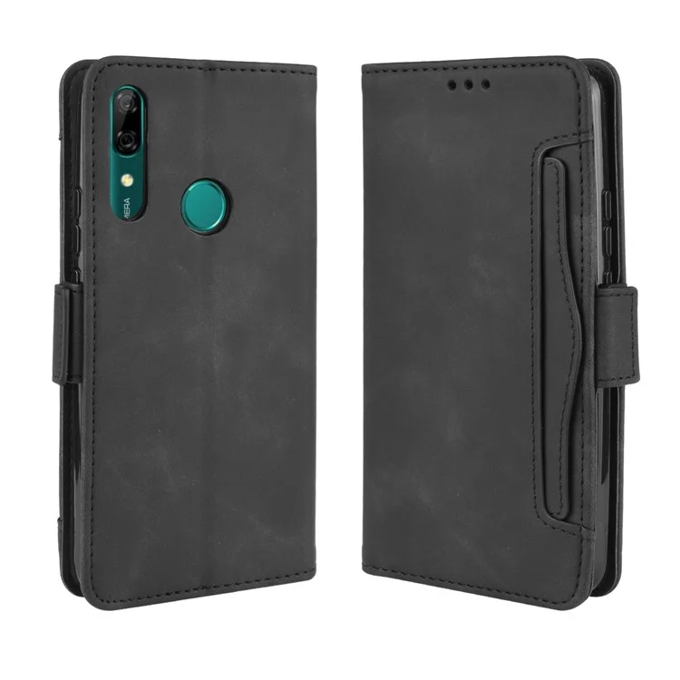 Capa de couro PU com vários compartimentos para cartão para Huawei Honor 9X (Global)/ P Smart Z / Y9 Prime 2019 / Enjoy 10 Plus - Preto