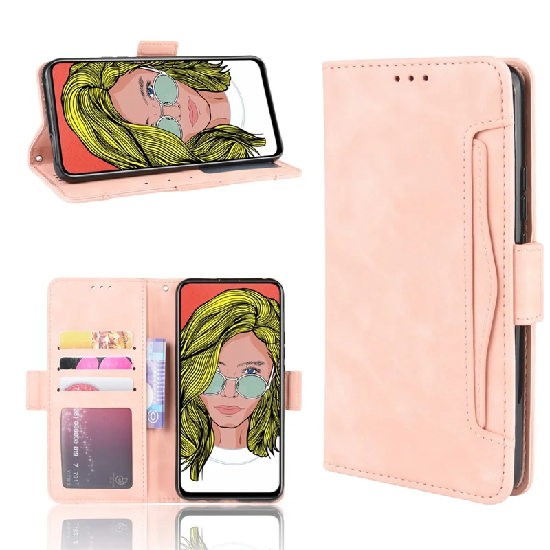 Multiple Card Slots PU Leather Cell Casing Cover for Huawei Honor 9X (Global)/ P Smart Z / Y9 Prime 2019 / Enjoy 10 Plus - Pink