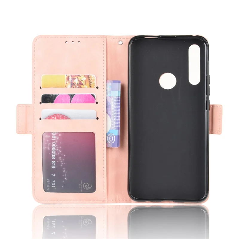 Multiple Card Slots PU Leather Cell Casing Cover for Huawei Honor 9X (Global)/ P Smart Z / Y9 Prime 2019 / Enjoy 10 Plus - Pink