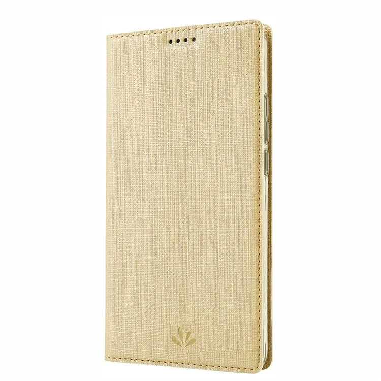 VILI DMX Cross Texture Leather Stand Case with Card Slot for Huawei Honor 9X (For China) / 9X Pro - Gold