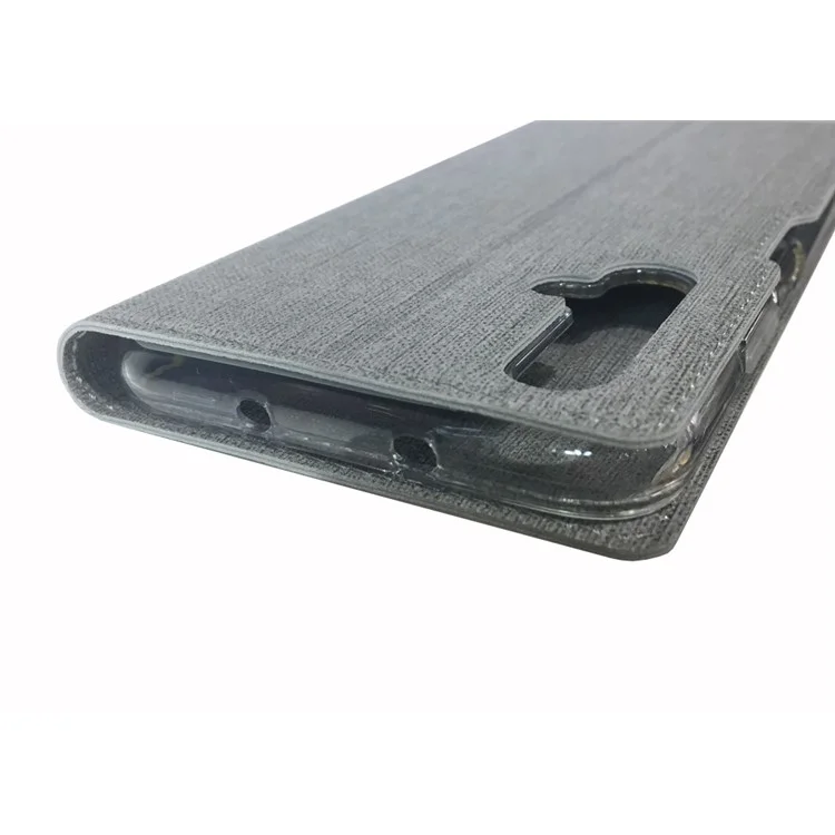 Étui en cuir texturé croisé VILI DMX avec fente pour carte pour Huawei Honor 20 Pro - Gris