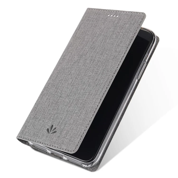 Étui en cuir texturé croisé VILI DMX avec fente pour carte pour Huawei Honor 20 Pro - Gris