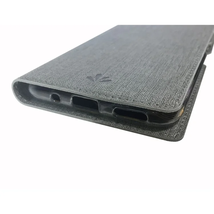 Étui en cuir texturé croisé VILI DMX avec fente pour carte pour Huawei Honor 20 Pro - Gris