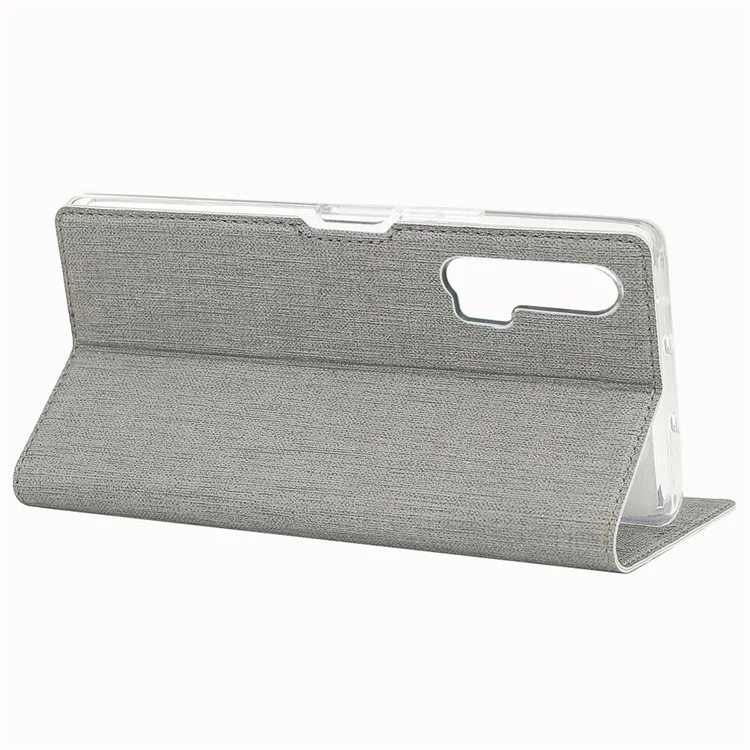 Étui en cuir texturé croisé VILI DMX avec fente pour carte pour Huawei Honor 20 Pro - Gris
