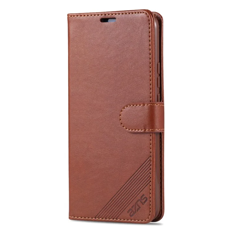 Carteira de Couro PU AZNS para Huawei Honor 9X (Global)/ P Smart Z/Y9 Prime 2019 - Marrom
