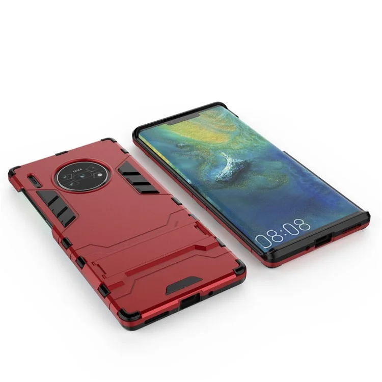 Combinación de Plástico 2-en-1 + TPU Con Papel de Patada Para Huawei Mate 30 Pro - Rojo