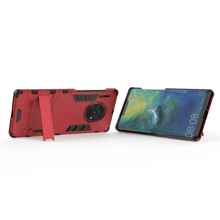 2-в-1 Пластик + Комбо-оболочка TPU с Подставкой Для Huawei Mate 30 Pro Pro - Красный