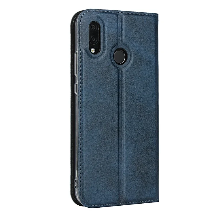 TPU+PU Leather Phone Stand Shell with Lanyard for Huawei P20 Lite (2018)/Nova 3e - Blue
