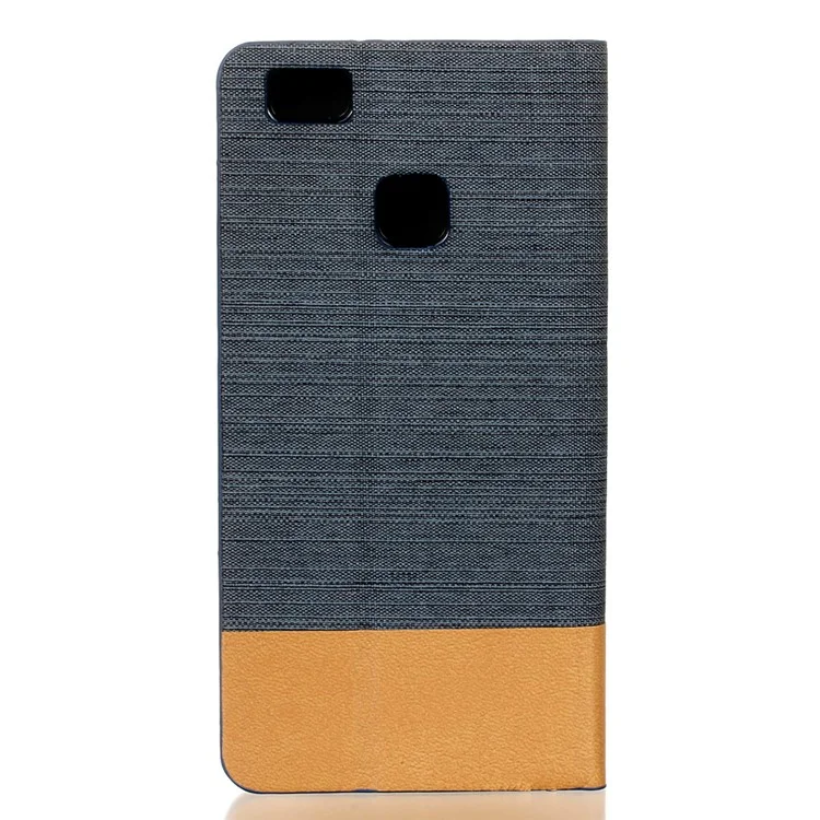 Bi-color Linen Leather Card Slot Cover for Huawei P9 Lite / G9 Lite - Dark Grey