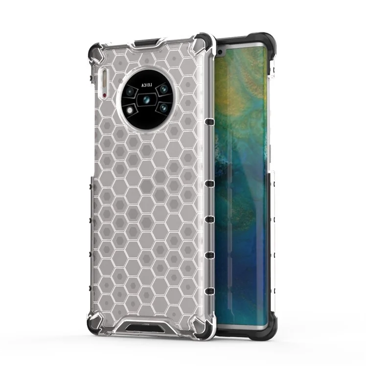 Honeycomb Style Shock-proof TPU + PC Shell for Huawei Mate 30 Pro - White