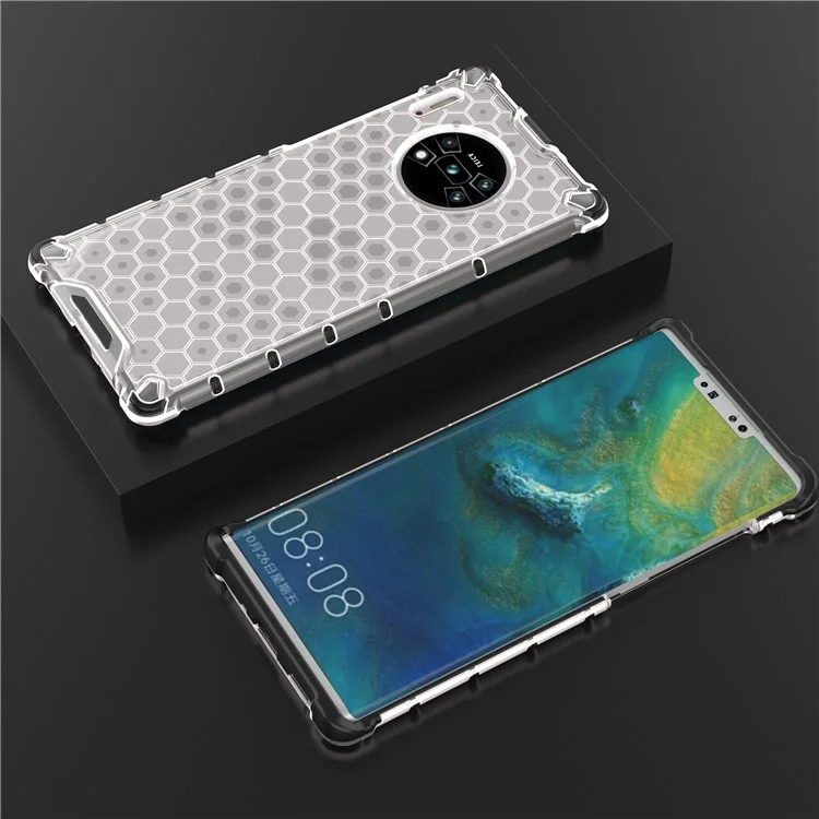 Honeycomb Style Shock-proof TPU + PC Shell for Huawei Mate 30 Pro - White