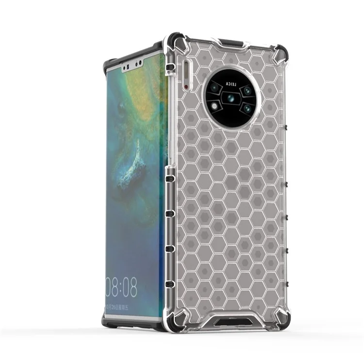 Honeycomb Style Shock-proof TPU + PC Shell for Huawei Mate 30 Pro - White