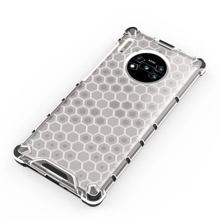Honeycomb Style Shock-proof TPU + PC Shell for Huawei Mate 30 Pro - White