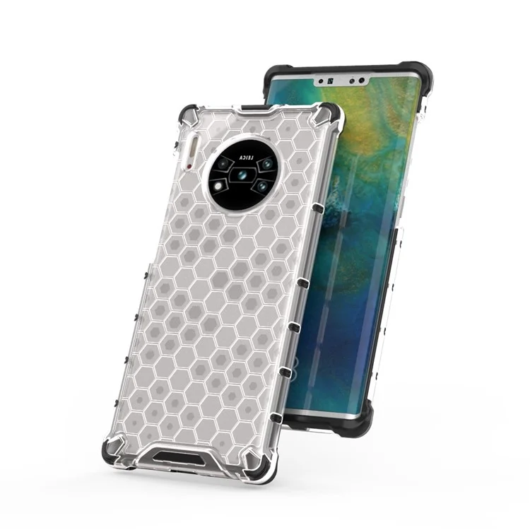 Honeycomb Style Shock-proof TPU + PC Shell for Huawei Mate 30 Pro - White