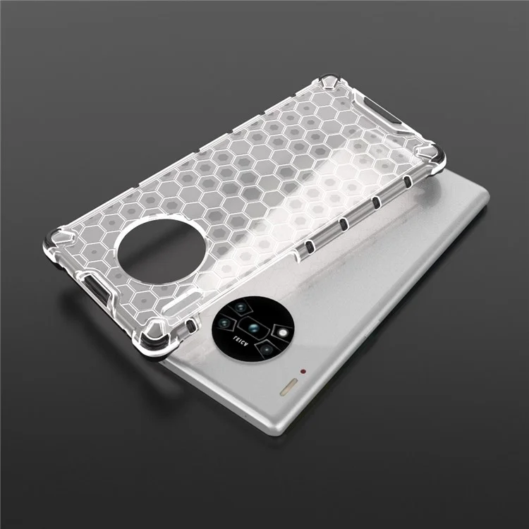 Honeycomb Style Shock-proof TPU + PC Shell for Huawei Mate 30 Pro - White