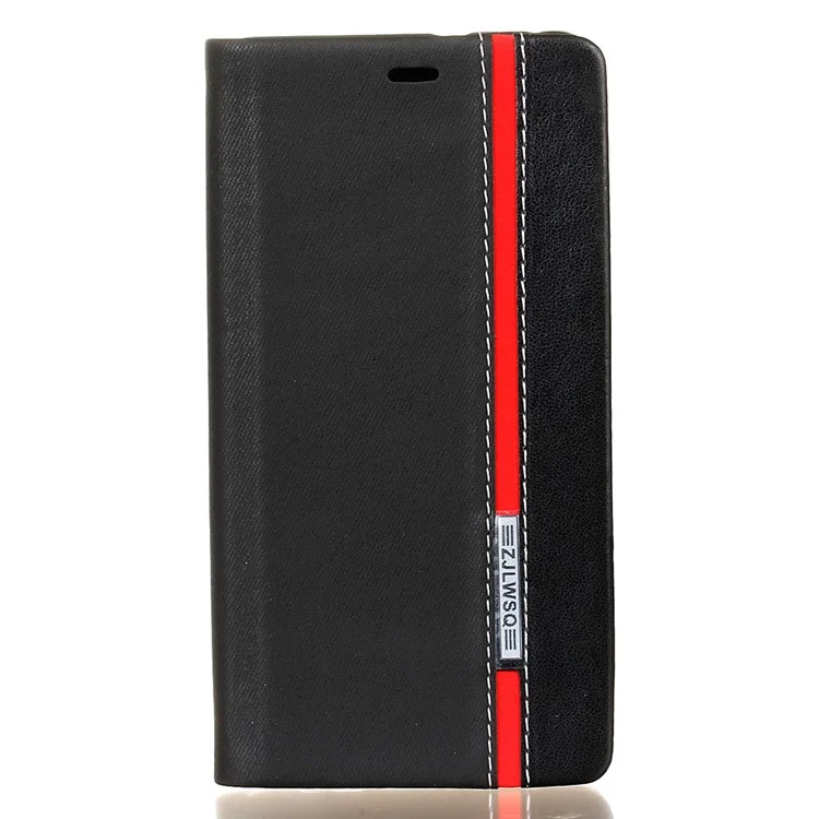 Contrast Color Leather Card Slot Case for Huawei P9 Lite/G9 Lite - Black