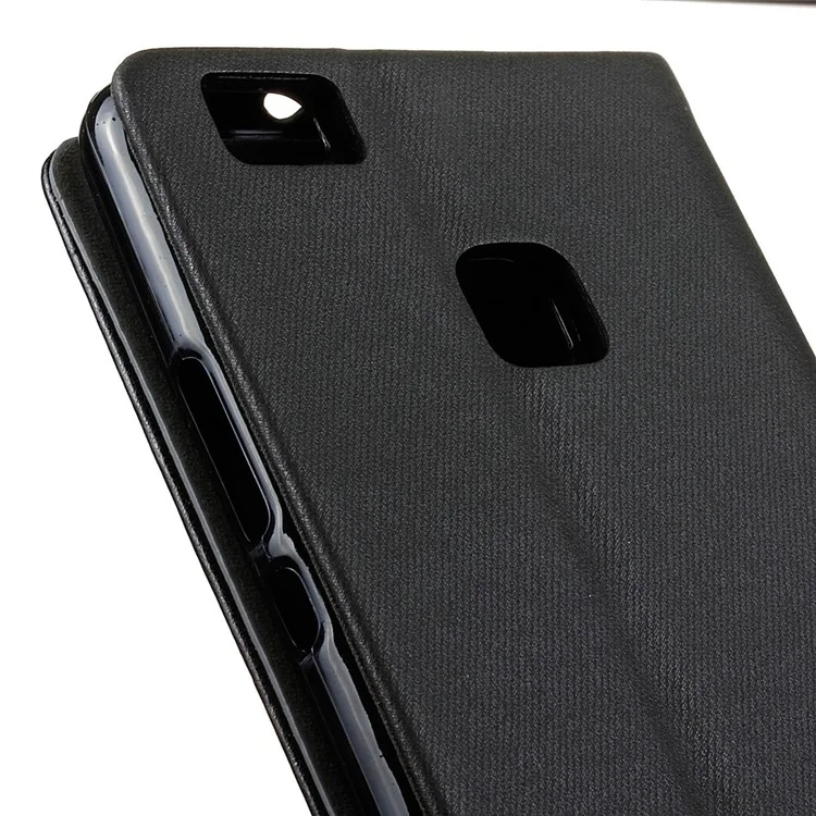 Contrast Color Leather Card Slot Case for Huawei P9 Lite/G9 Lite - Black