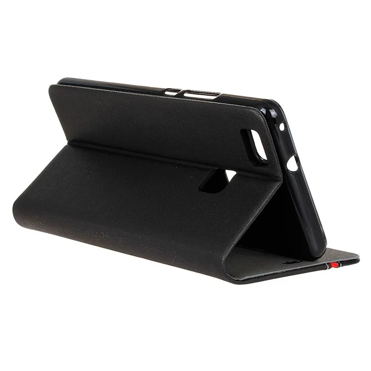 Contrast Color Leather Card Slot Case for Huawei P9 Lite/G9 Lite - Black