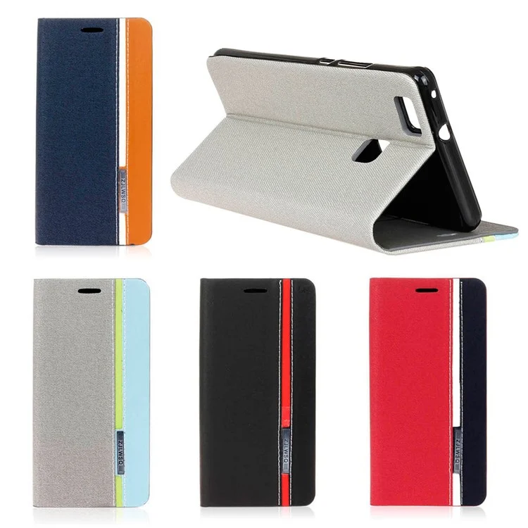 Contrast Color Leather Card Slot Case for Huawei P9 Lite/G9 Lite - Black
