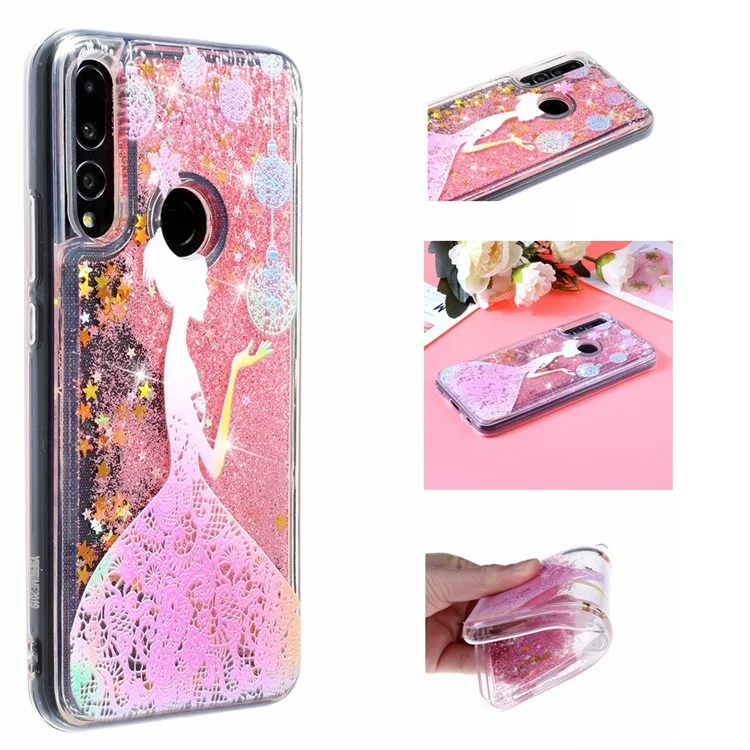 Pó de Glitter em Relevo Quicksand TPU Back Shell para Huawei P Smart Z - Bela Garota