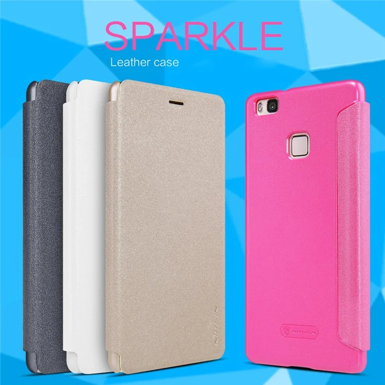 NILLKIN Sparkle Series Flip Leather Case for Huawei P9 Lite / G9 Lite - Black