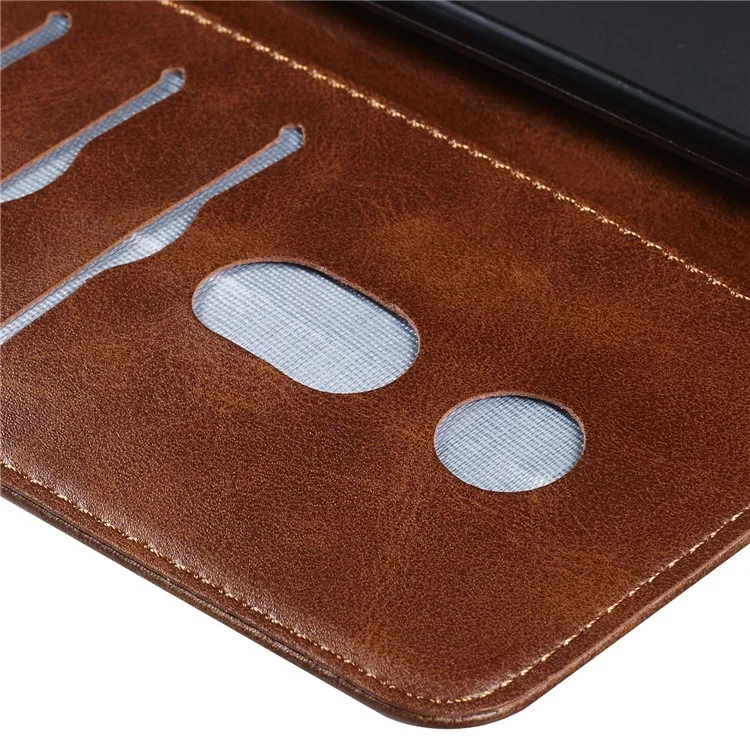 Soporte de Billetera de Bolsillo Con Cremallera Flip Cuero Cover Para Huawei Honor 9x Pro/Honor 9x (para China) - Marrón