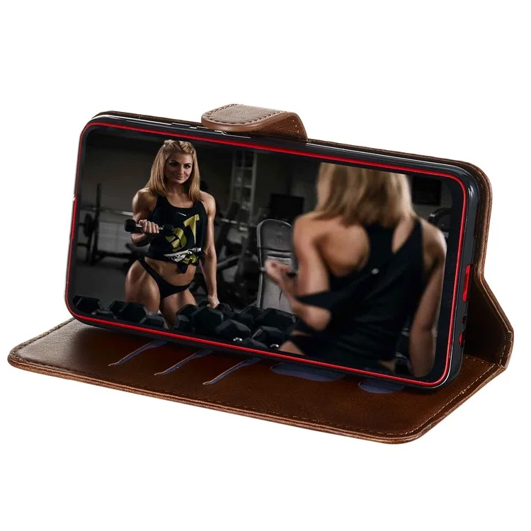 Soporte de Billetera de Bolsillo Con Cremallera Flip Cuero Cover Para Huawei Honor 9x Pro/Honor 9x (para China) - Marrón