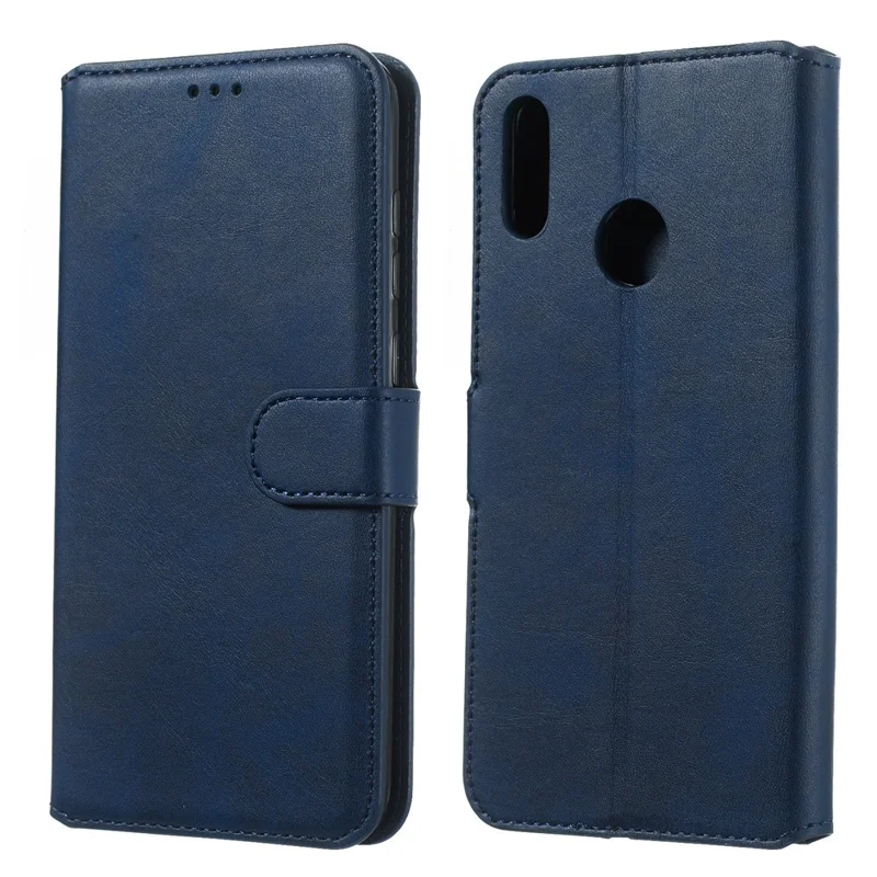 Klassieke Wallet Leren Standaard Telefoonbeschermhoes voor Huawei Y7 (2019) / Enjoy 9 / Y7 Pro (2019) - Blauw