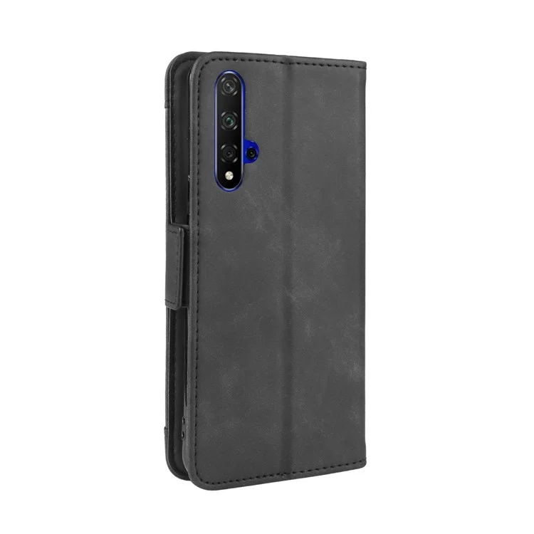 Funda de cuero con múltiples ranuras para tarjetas para Huawei Honor 20/Honor 20S/nova 5T - Negro