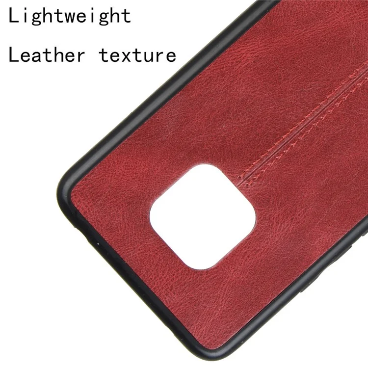 Funda Híbrida de PC Recubierta de Cuero + TPU para Huawei Mate 20 Pro - Rojo