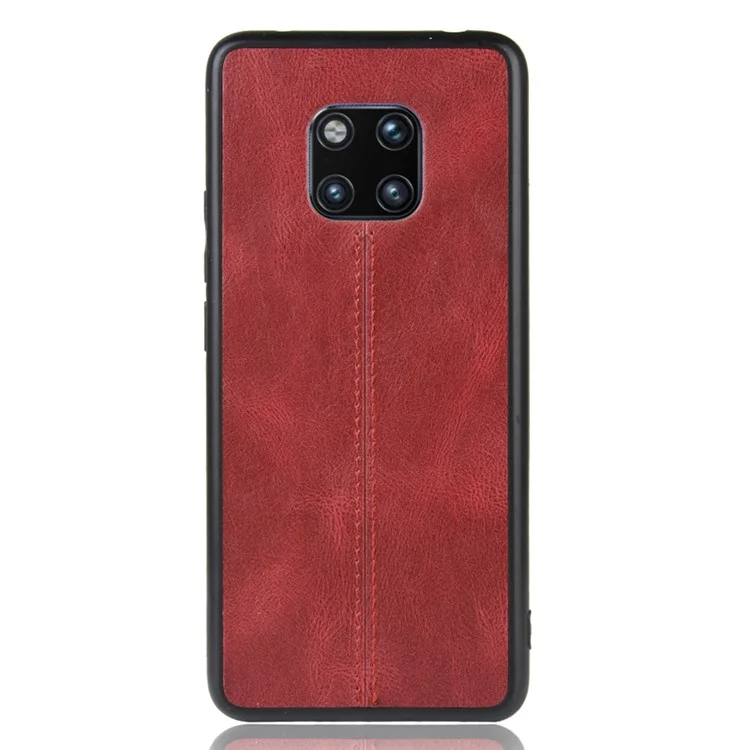 Caixa Combinada de PC + TPU Revestida de Couro Para Huawei Mate 20 Pro - Vermelho