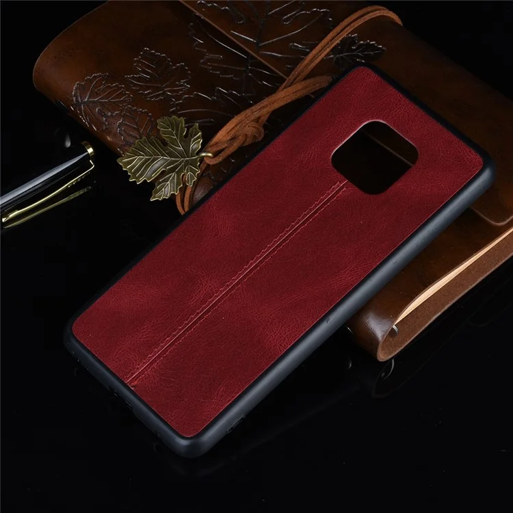 Funda Híbrida de PC Recubierta de Cuero + TPU para Huawei Mate 20 Pro - Rojo