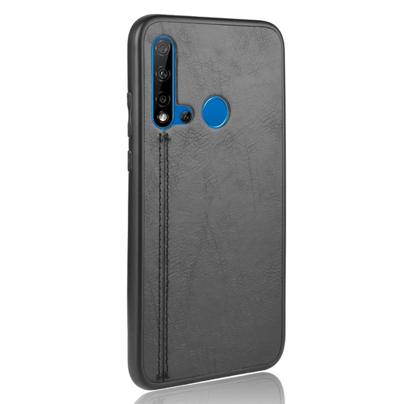 Custodia ibrida in PC rivestito in pelle sintetica PU + TPU per Huawei P20 lite (2019)/Nova 5i - Nero