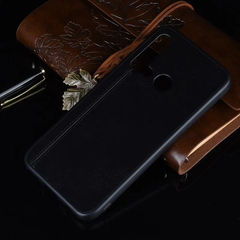 Custodia ibrida in PC rivestito in pelle sintetica PU + TPU per Huawei P20 lite (2019)/Nova 5i - Nero