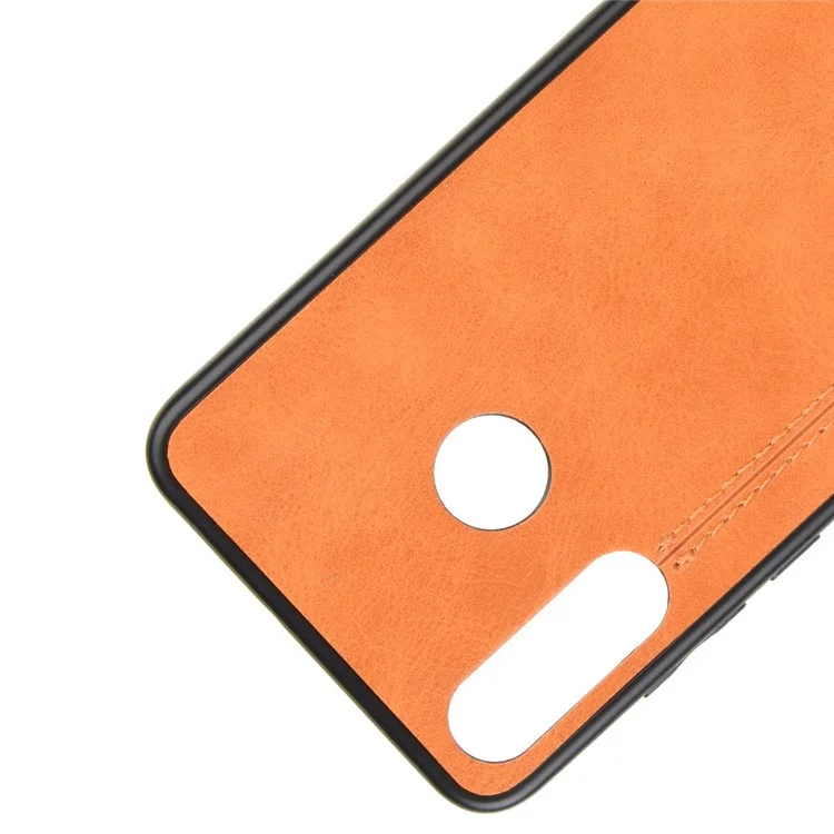 PC Con Recubrimiento de Cuero + TPU Hybrid Case Cubre Para Huawei P30 Lite New Edition/P30 Lite/nova 4e - Amarillo