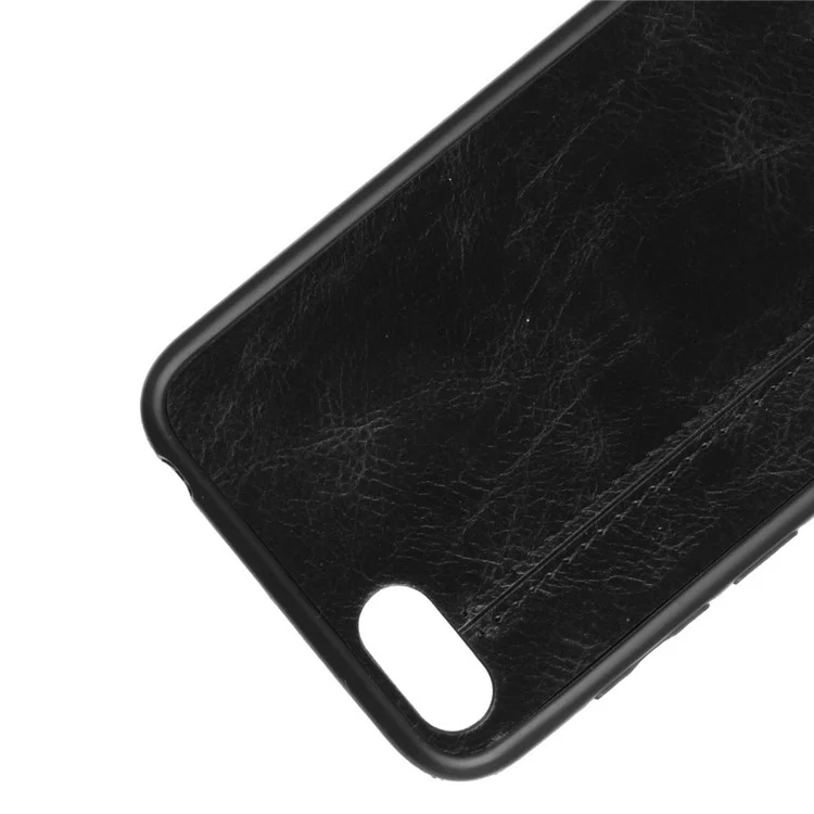 Leather Coated PC + TPU Hybrid Cover Case for Huawei Y5 (2018) / Y5 Lite (2018) / Y5 Prime (2018) / Honor 7A (Russian Version) / Honor 7S - Black