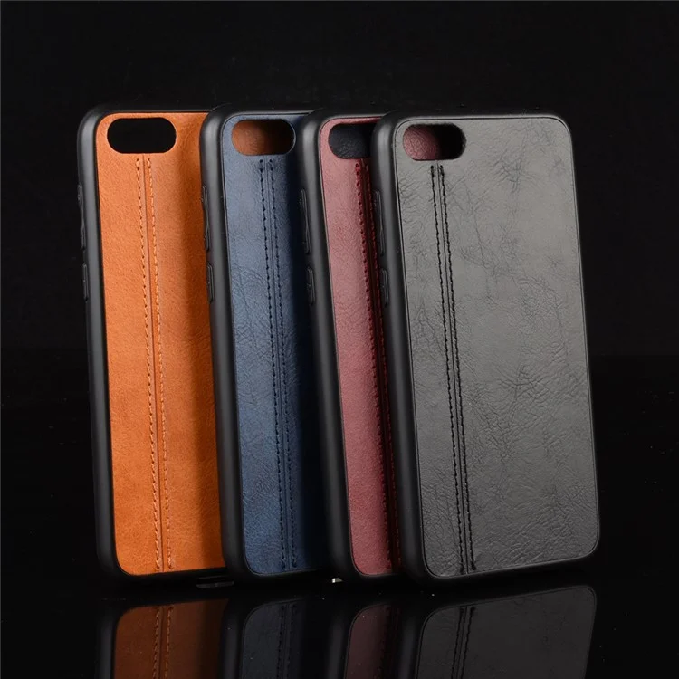 PC Con Recubrimiento de Cuero + TPU Hybrid Cover Case Para Huawei Y5 (2018) / Y5 Lite (2018) / Y5 Prime (2018) / Honor 7a (versión Rusa) / Honor 7s - Negro