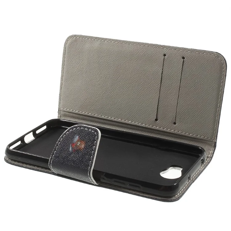 Patterned Leather Flip Wallet Case for Huawei Y5II / Y5 II - Do Not Touch My Phone and Cool Bear