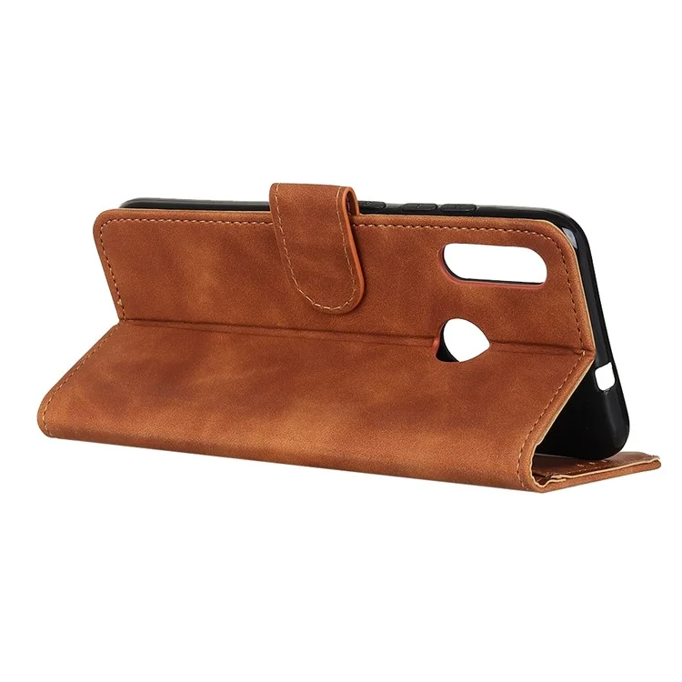 KHAZNEH Custodia Portafoglio in Pelle Stile Vintage per Huawei P30 Lite New Edition/P30 Lite/nova 4e - Marrone
