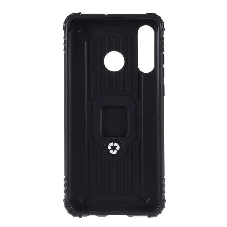 Finger Ring Kickstand TPU Phone Cover [Built-in Magnetic Metal Sheet] for Huawei P30 Lite - Black