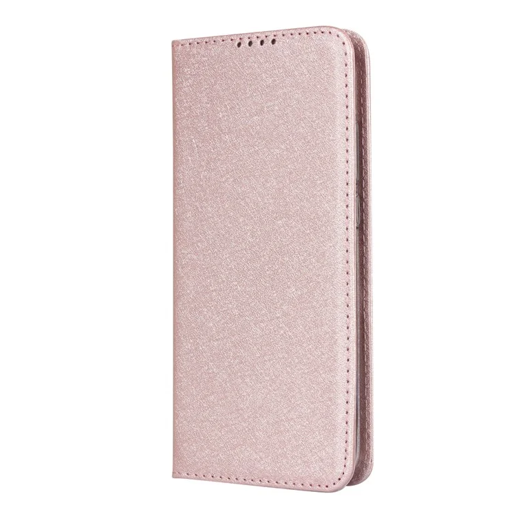 Silk Texture Wallet Stand Phone Leather Covering Shell for Huawei P Smart (2019)/Nova Lite 3 - Rose Gold