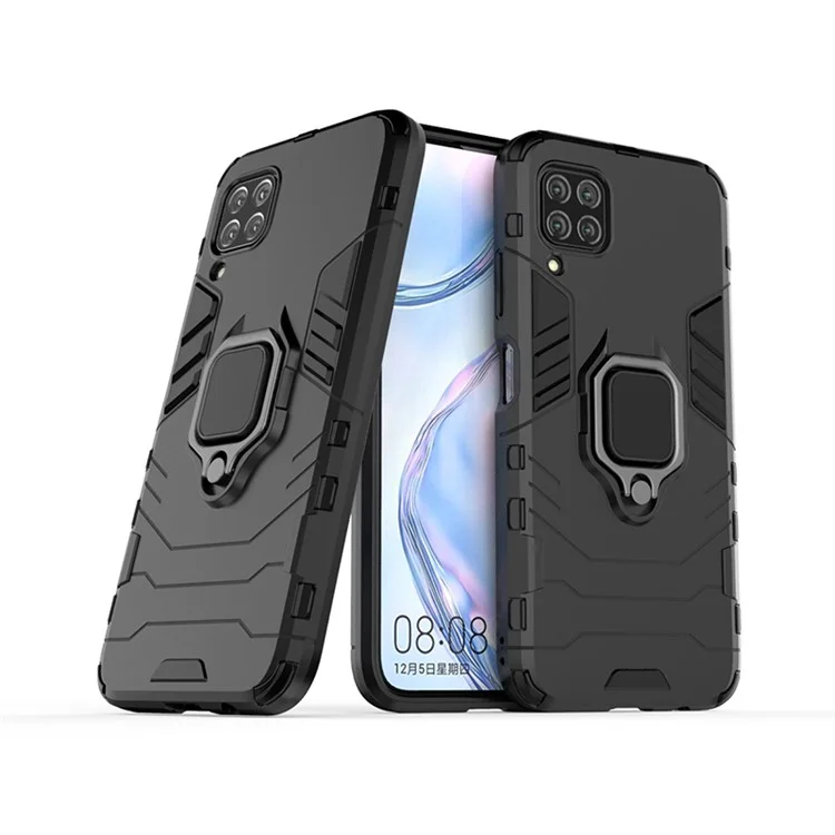 With Kickstand PC+TPU Phone Cover for Huawei nova 6 SE/nova 7i/P40 Lite - Black